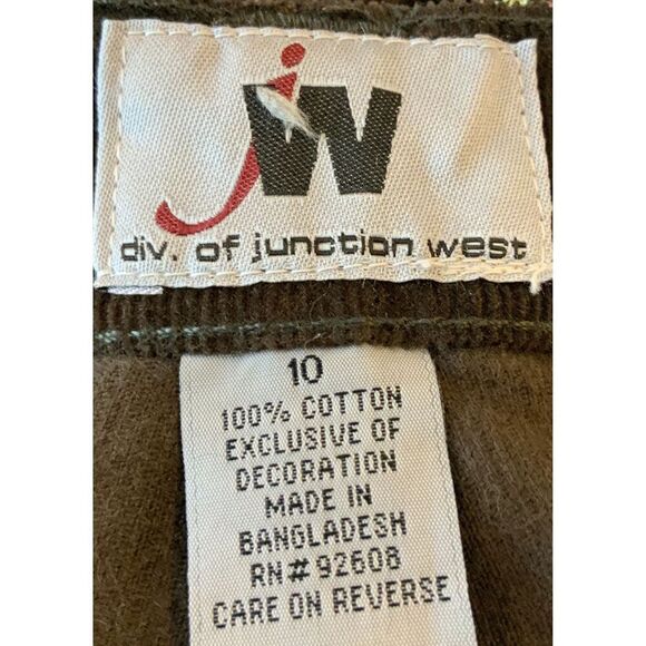 Junction West Brown Pink Embroidered Paisley Skirt Sz 10 Boho Indie Kawaii Fairy - Picture 11 of 13